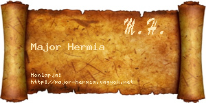 Major Hermia névjegykártya